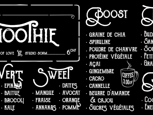 Graphisme et illustration menu Stick-Up Genève