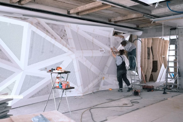 fabrication d'un mur d'isolation phonique